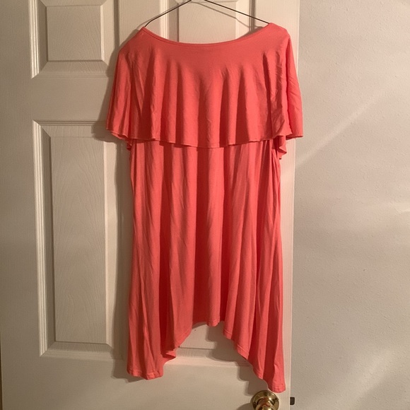 Coral ruffle blouse - Picture 3 of 4
